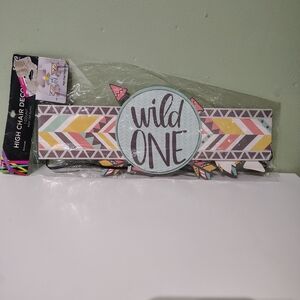 NWT Wild One Themed BoHo Boys First Birthday High Chair Decoration Party